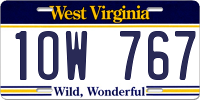 WV license plate 1OW767