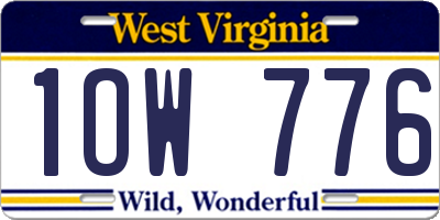 WV license plate 1OW776