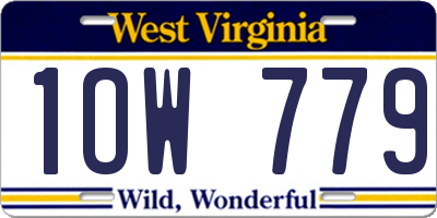WV license plate 1OW779