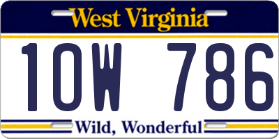 WV license plate 1OW786