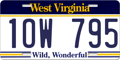WV license plate 1OW795