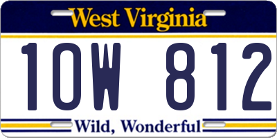 WV license plate 1OW812