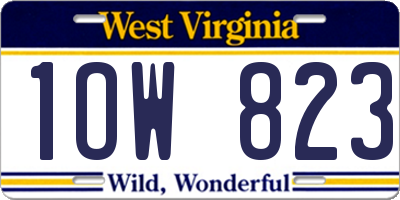 WV license plate 1OW823