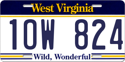 WV license plate 1OW824