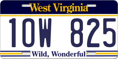 WV license plate 1OW825