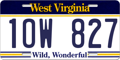 WV license plate 1OW827