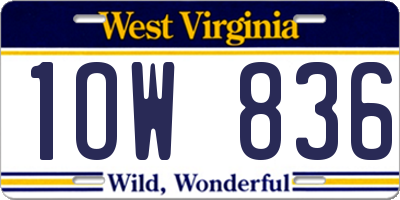 WV license plate 1OW836