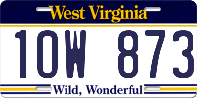 WV license plate 1OW873