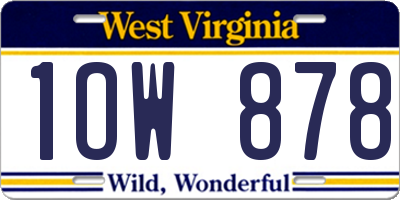 WV license plate 1OW878