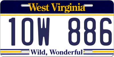 WV license plate 1OW886