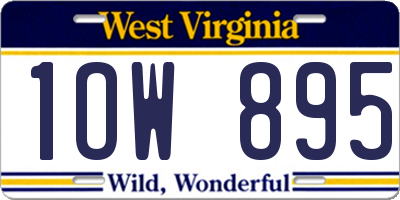 WV license plate 1OW895