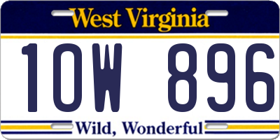 WV license plate 1OW896