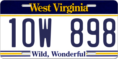 WV license plate 1OW898