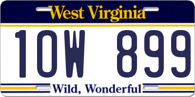 WV license plate 1OW899