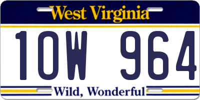 WV license plate 1OW964