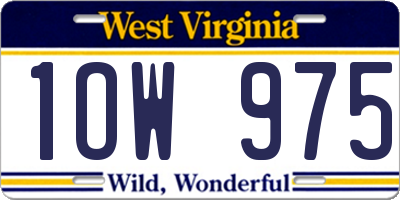 WV license plate 1OW975