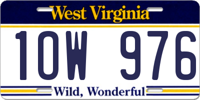 WV license plate 1OW976
