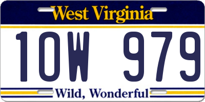 WV license plate 1OW979