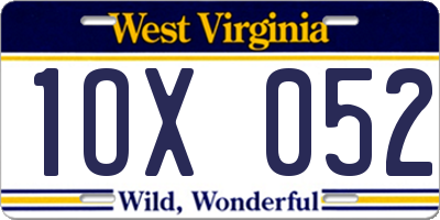 WV license plate 1OX052