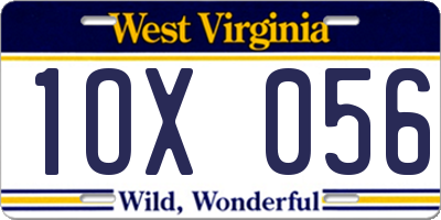WV license plate 1OX056