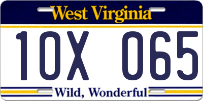 WV license plate 1OX065
