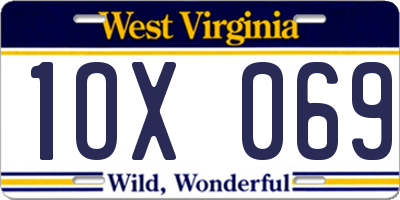WV license plate 1OX069