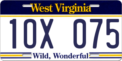 WV license plate 1OX075