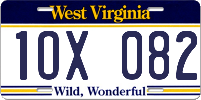 WV license plate 1OX082