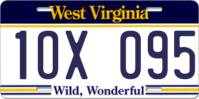 WV license plate 1OX095