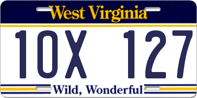WV license plate 1OX127