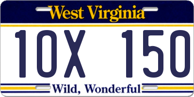 WV license plate 1OX150