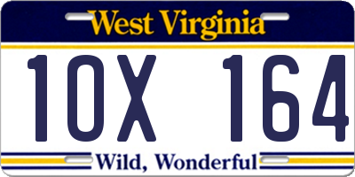 WV license plate 1OX164