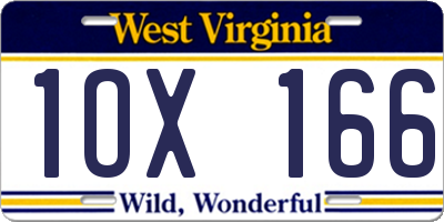 WV license plate 1OX166