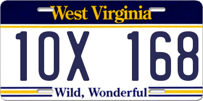 WV license plate 1OX168