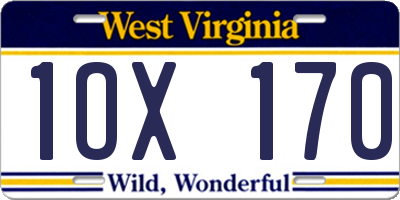 WV license plate 1OX170