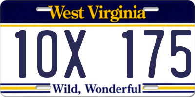 WV license plate 1OX175