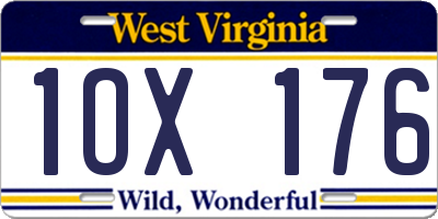 WV license plate 1OX176