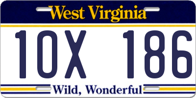 WV license plate 1OX186