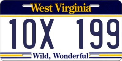 WV license plate 1OX199