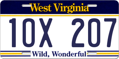 WV license plate 1OX207