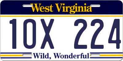 WV license plate 1OX224