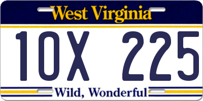 WV license plate 1OX225