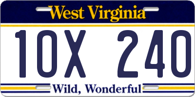 WV license plate 1OX240