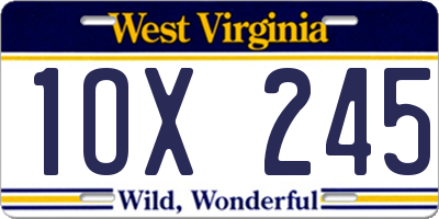 WV license plate 1OX245