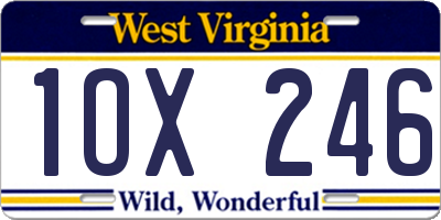 WV license plate 1OX246