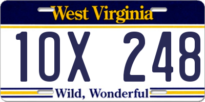 WV license plate 1OX248