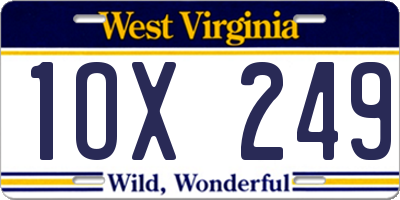 WV license plate 1OX249