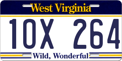 WV license plate 1OX264
