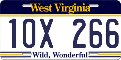 WV license plate 1OX266