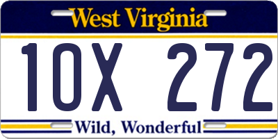 WV license plate 1OX272